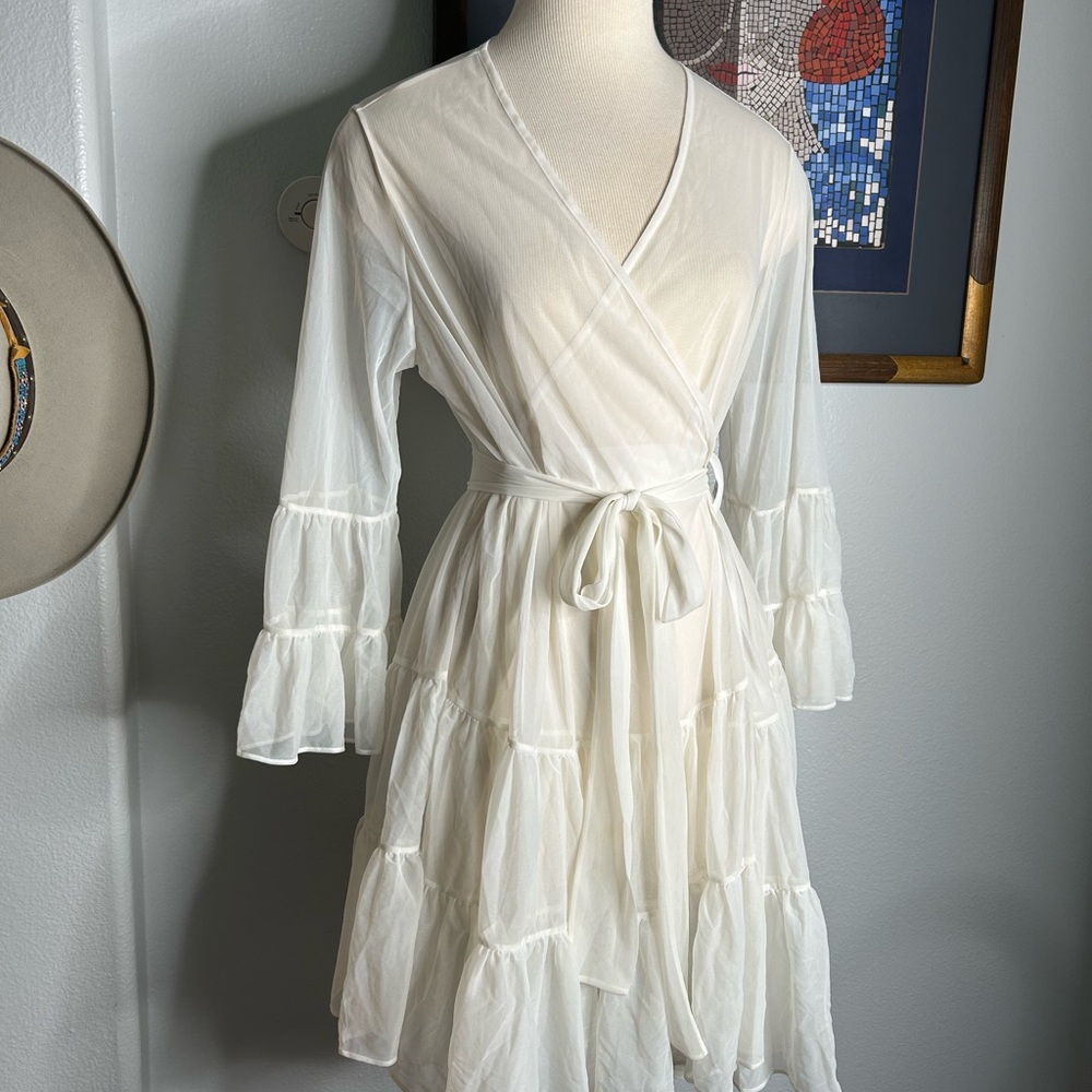Betsy Johnson Intimates Sheer Ruffled Robe - Picture 4 of 11